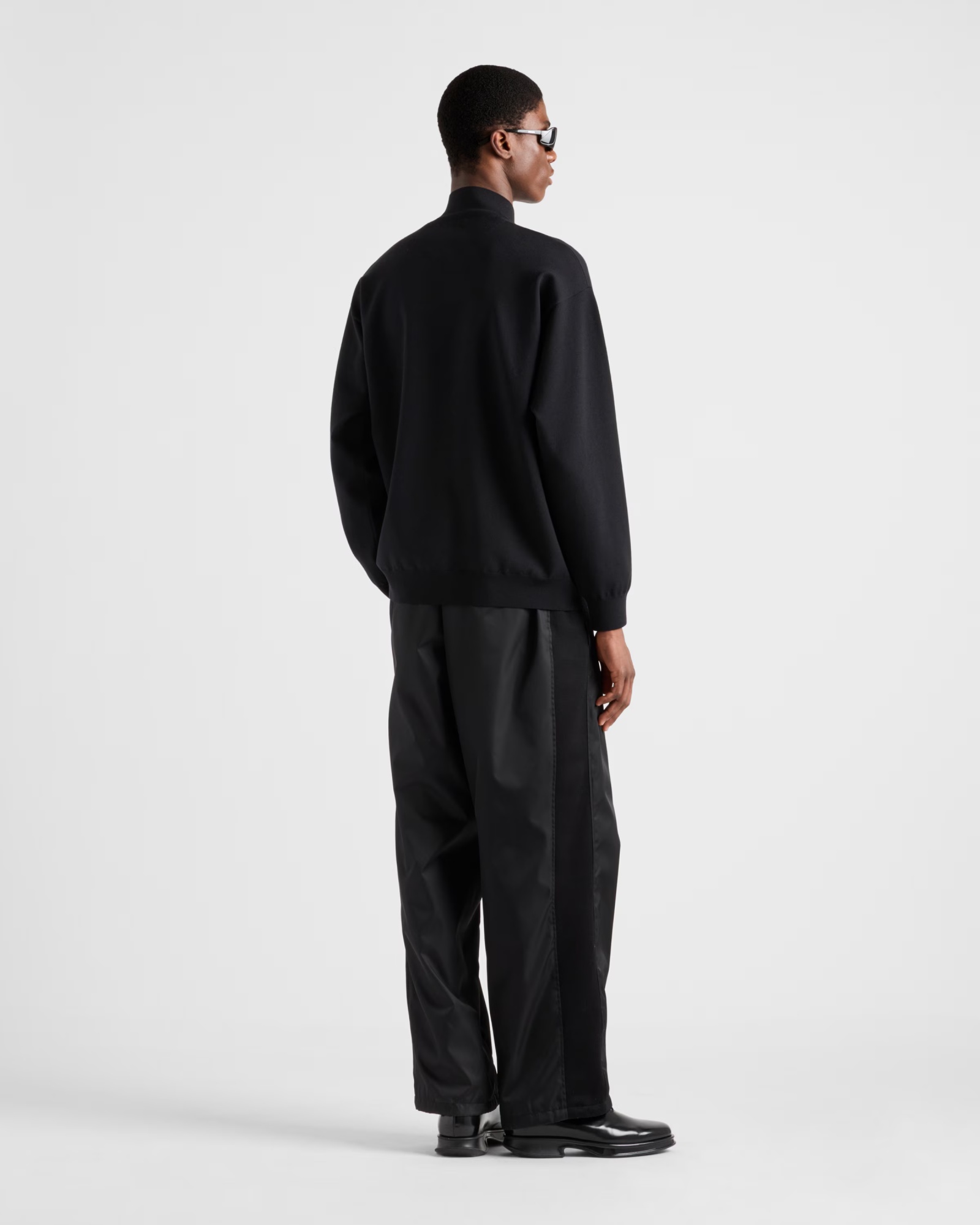 Prada Technical Cotton Blouson Jacket In Black