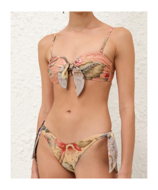 Zimmermann Womens Patch Multi Daylight Floral-print Bandeau Bikini Top In Multi