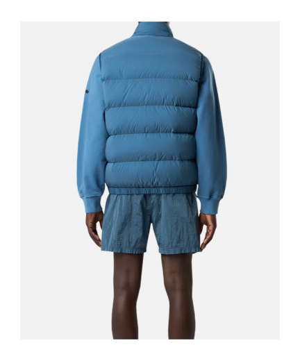Stone Island Collar Puffer Vest With Side Zip Pockets In Blue