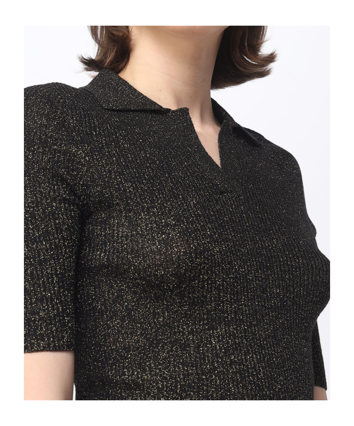 Fabiana Filippi Ribbed Knit Polo Shirt