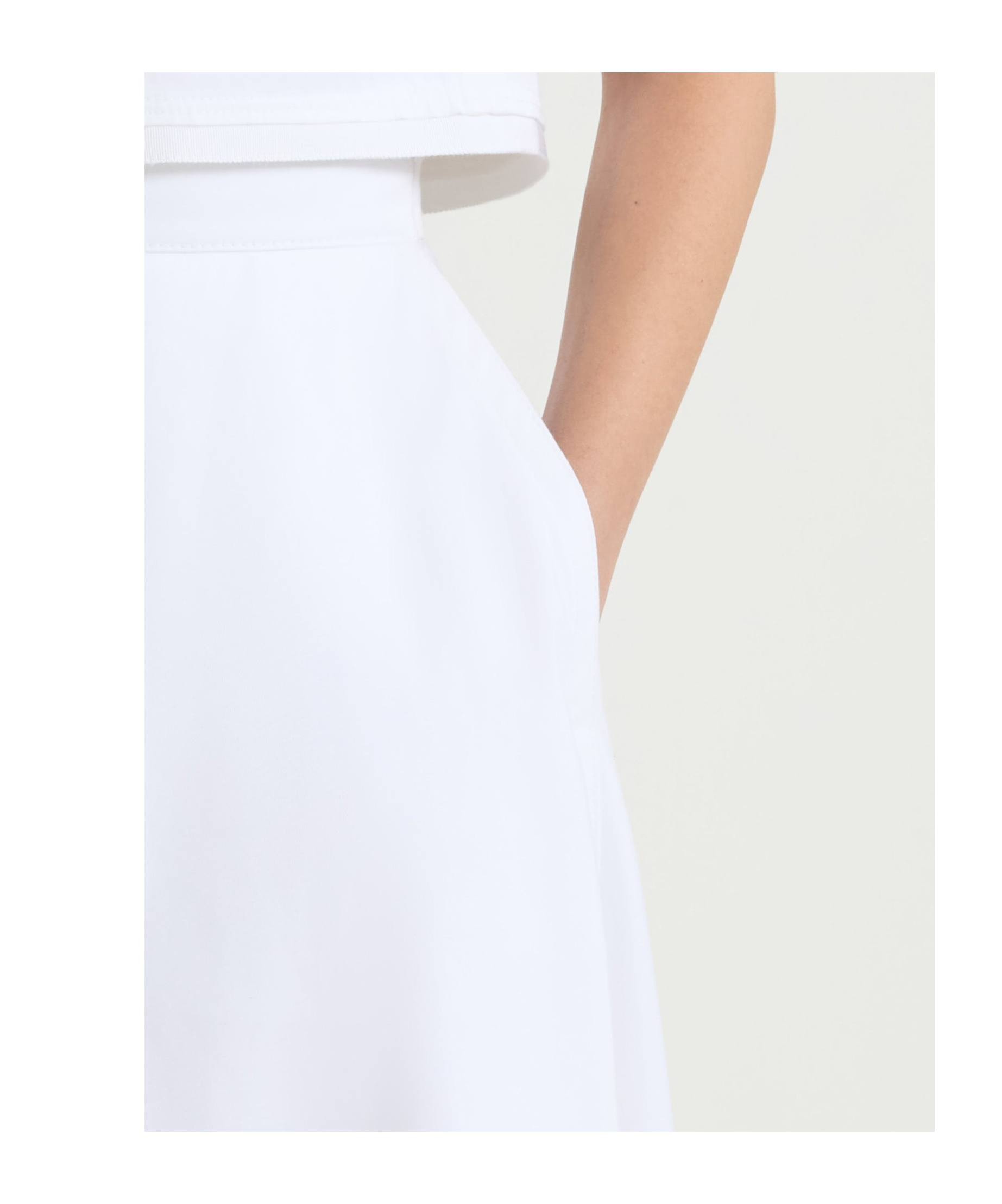 Patou Long A-line Skirt In Organic Cotton Gabardine