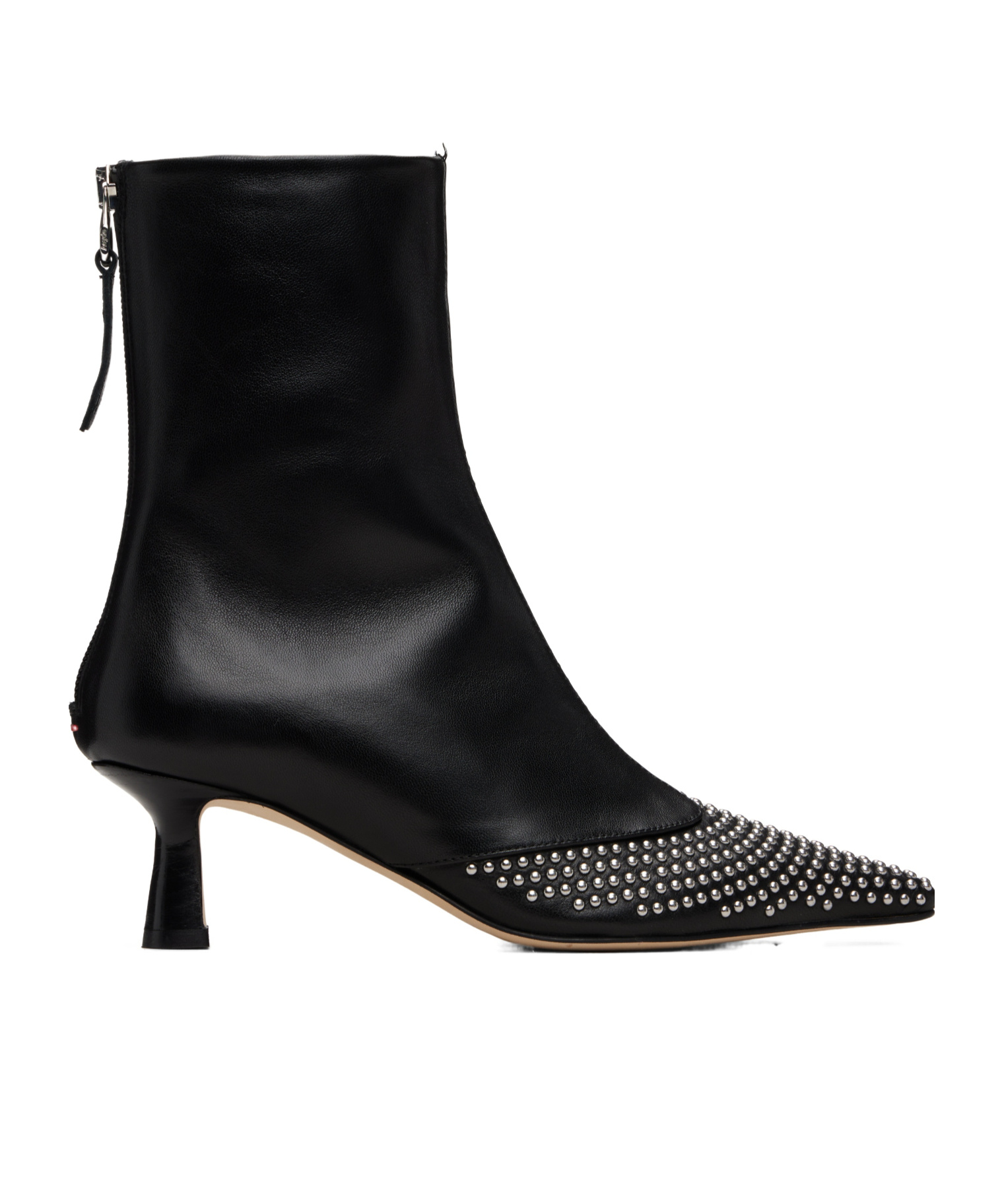Aeyde Sila Mini Stud Leather Boots In Black