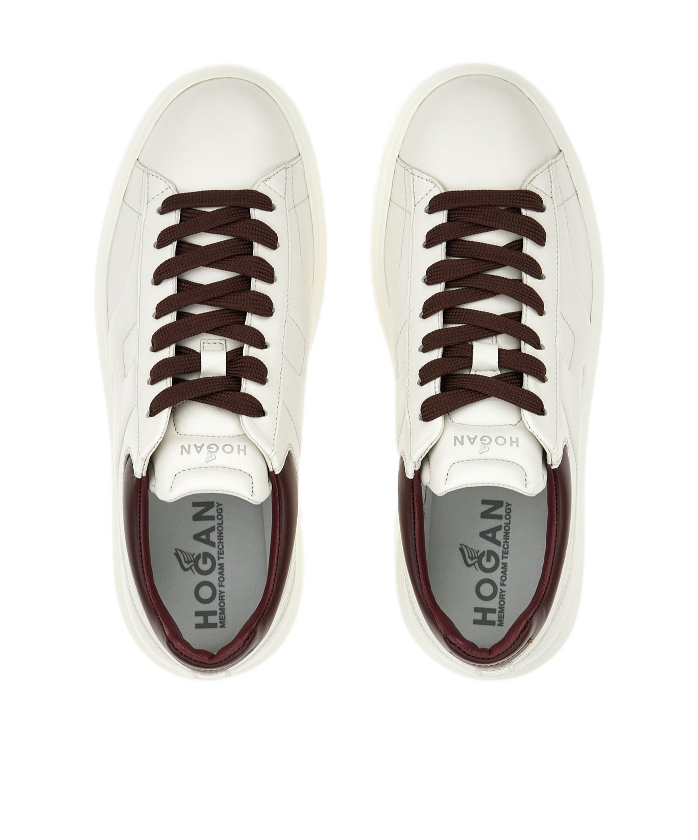 Hogan H-stripes Leather Sneakers In White