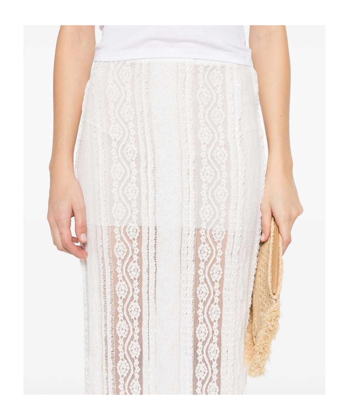 Shop Charo Ruiz Elastic Waist Skirt In Apatewhite