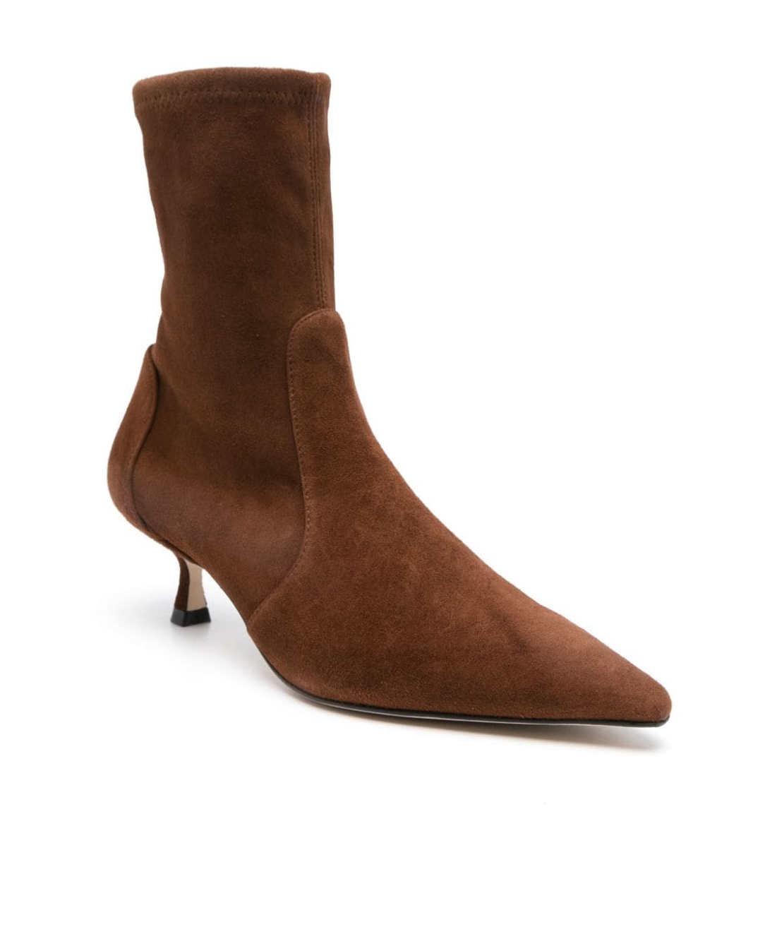 Stuart Weitzman Omens Tan Naomi 50 Pointed-toe Suede Ankle Boots In Brown