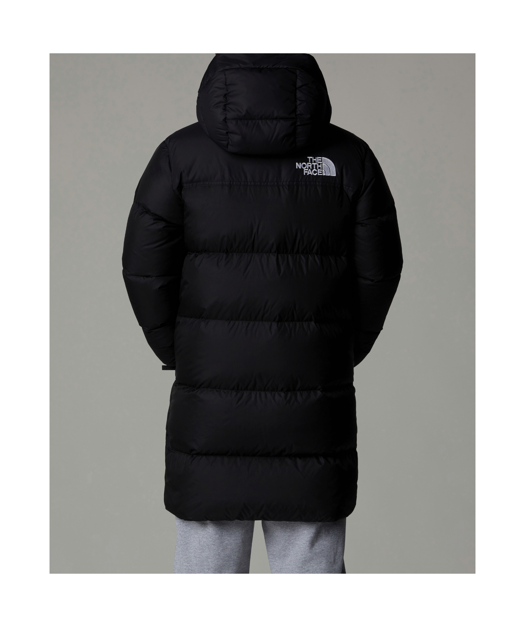 The North Face Long Parker Down Jacket In Black