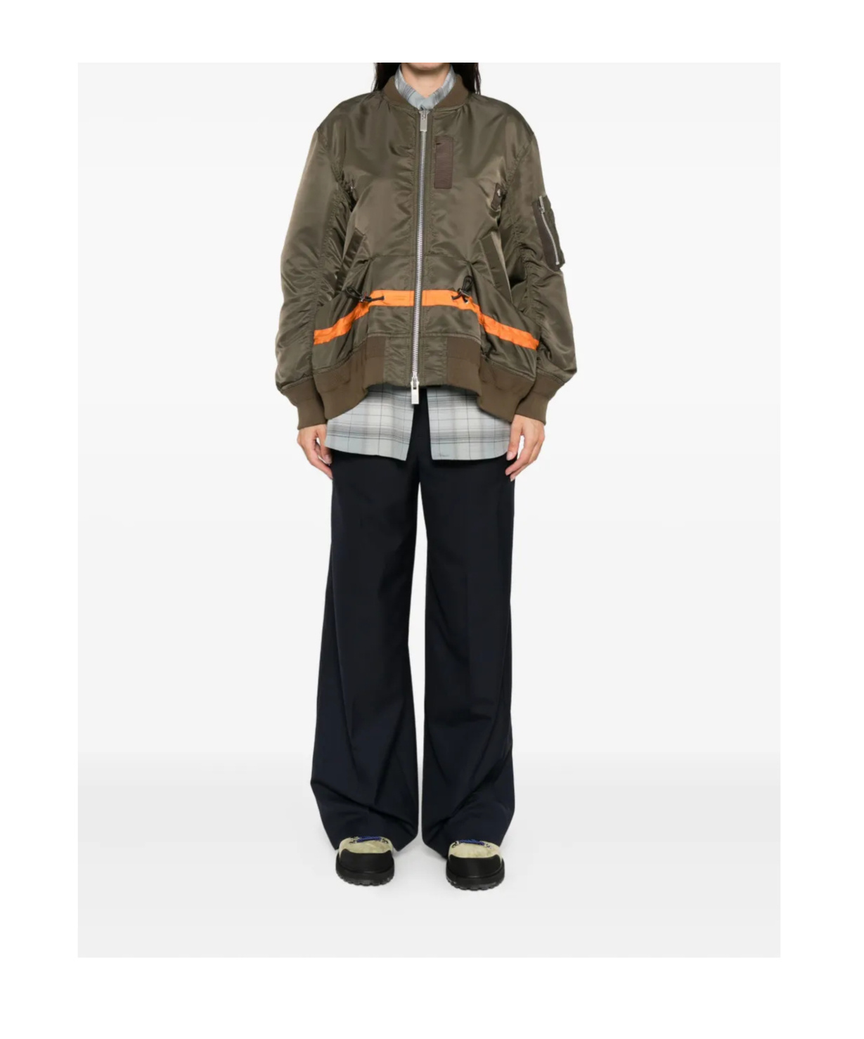 Sacai Bomber Jacket In Green