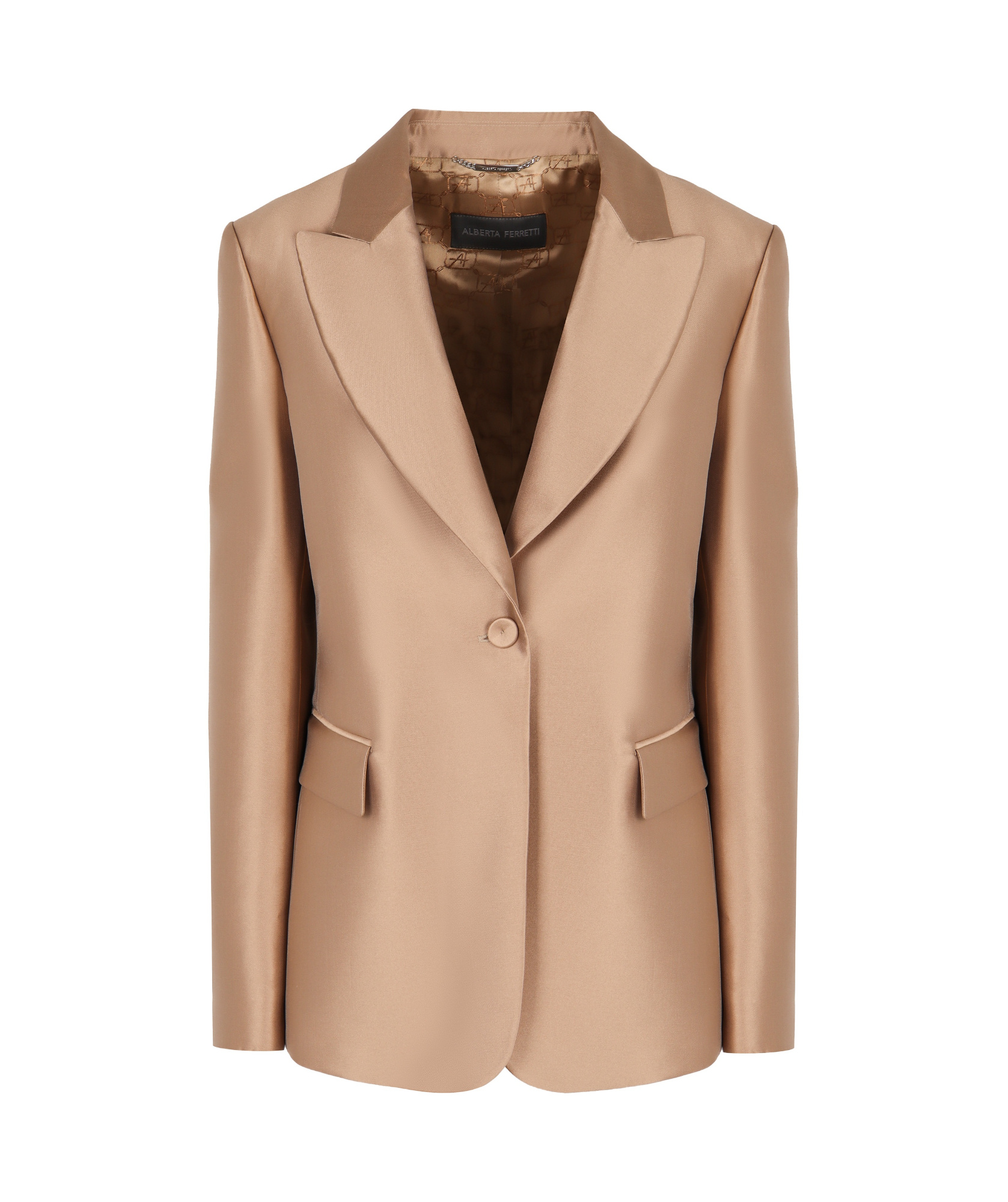 Alberta Ferretti Mikado Jacket In Brown