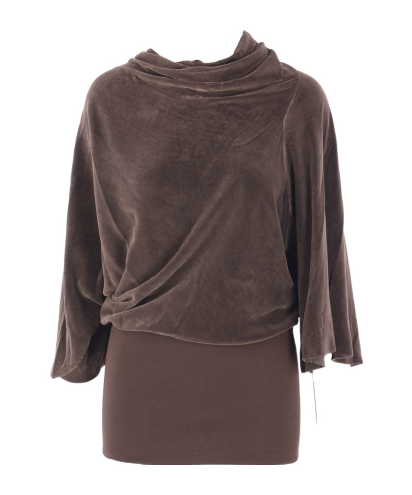 Rick Owens Draped Cowl-neck Top In Brown