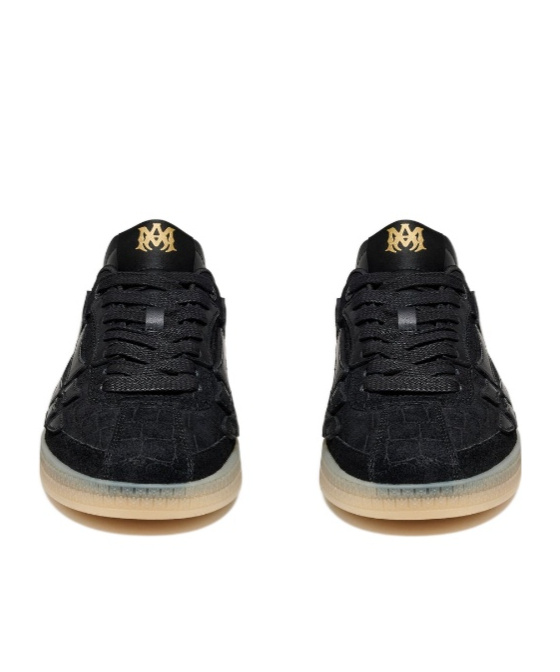 Amiri Pacific Bones Crocodile-effect Suede Sneakers In Multi
