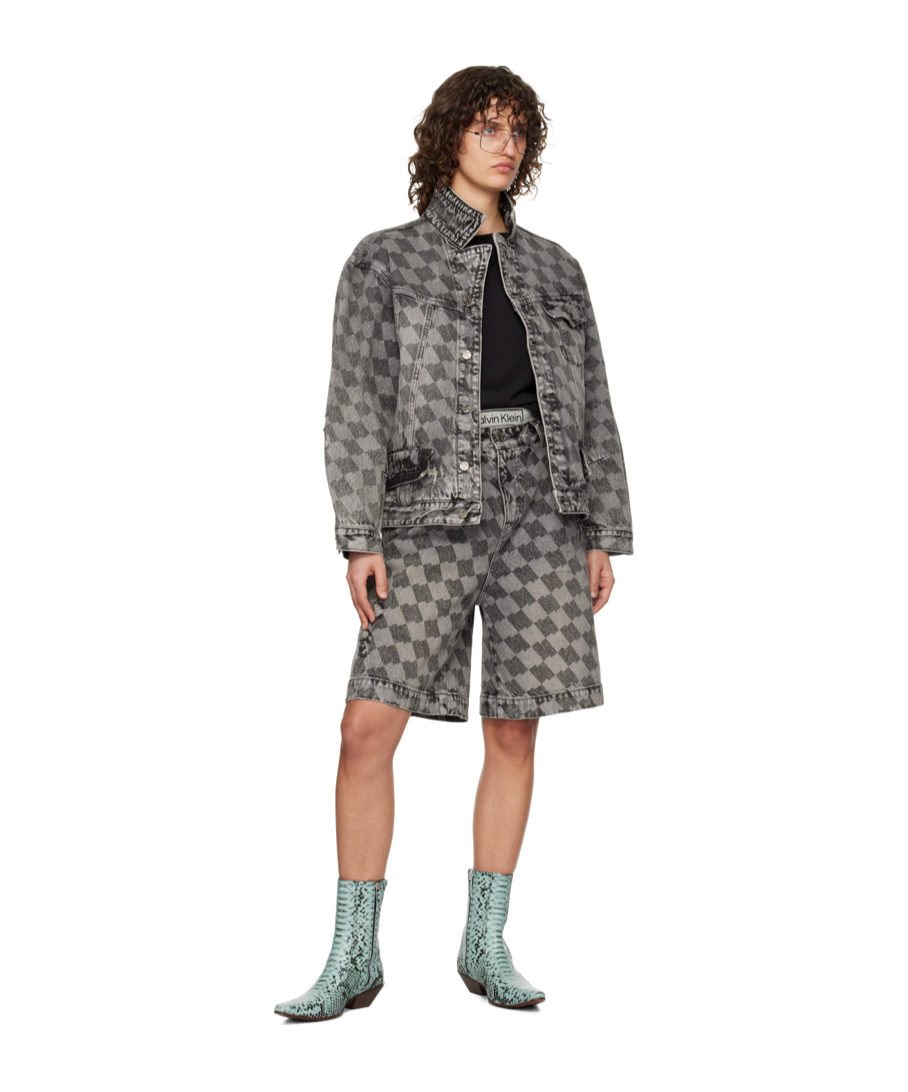 ADER ERROR FLIP POCKET BUTTON DENIM COAT