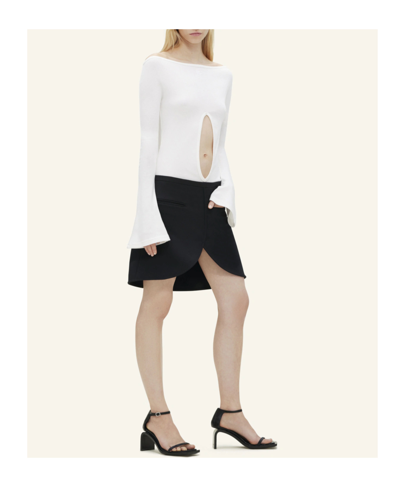 Courrèges Off-shoulder Zipped Bodysuit In White
