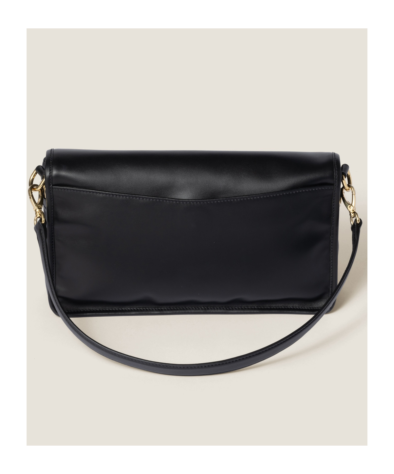 Miu Miu Penny Leather Bag In Black