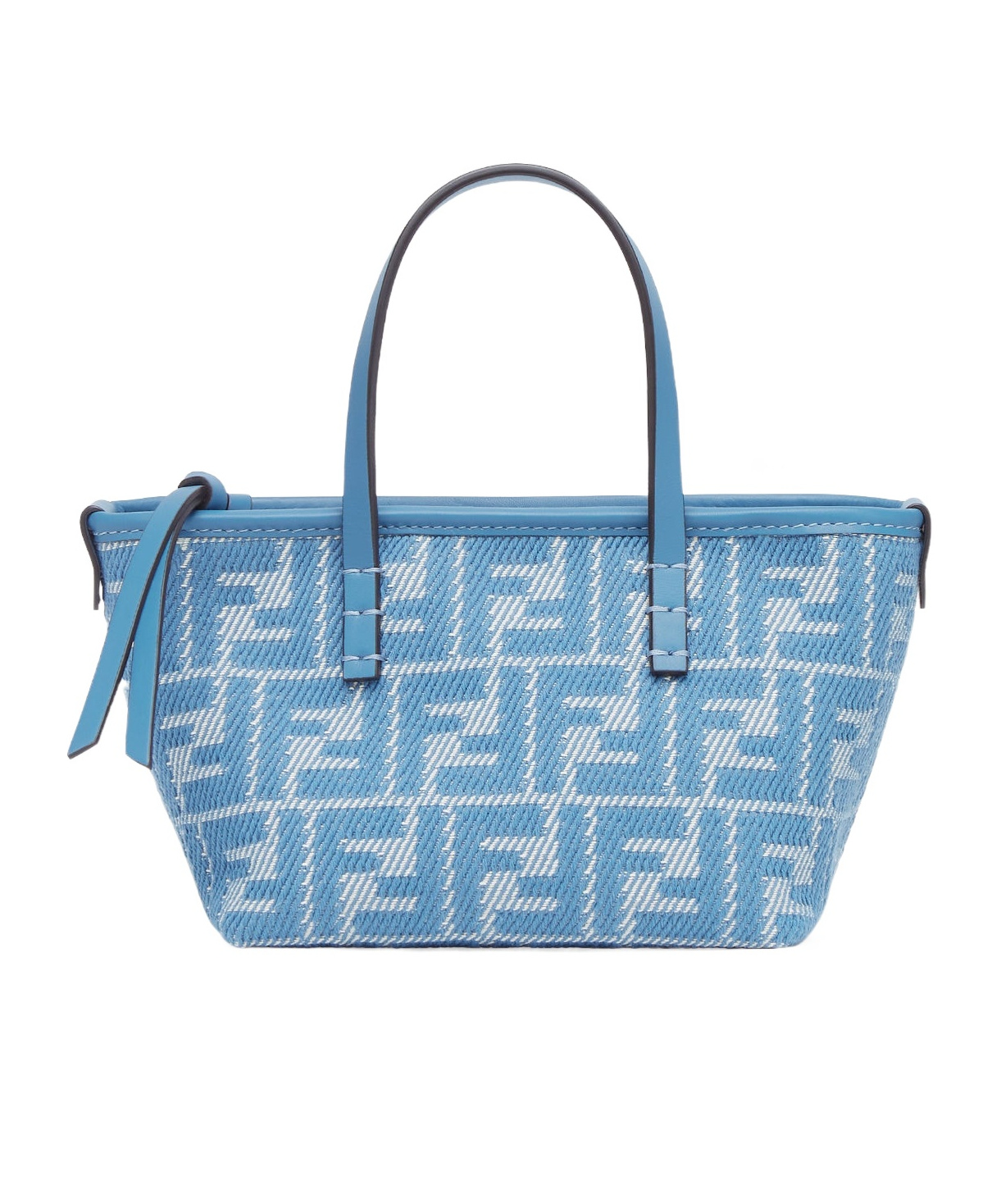 Fendi Women Embroidered Chenille Mini Roll Handbag In Blue