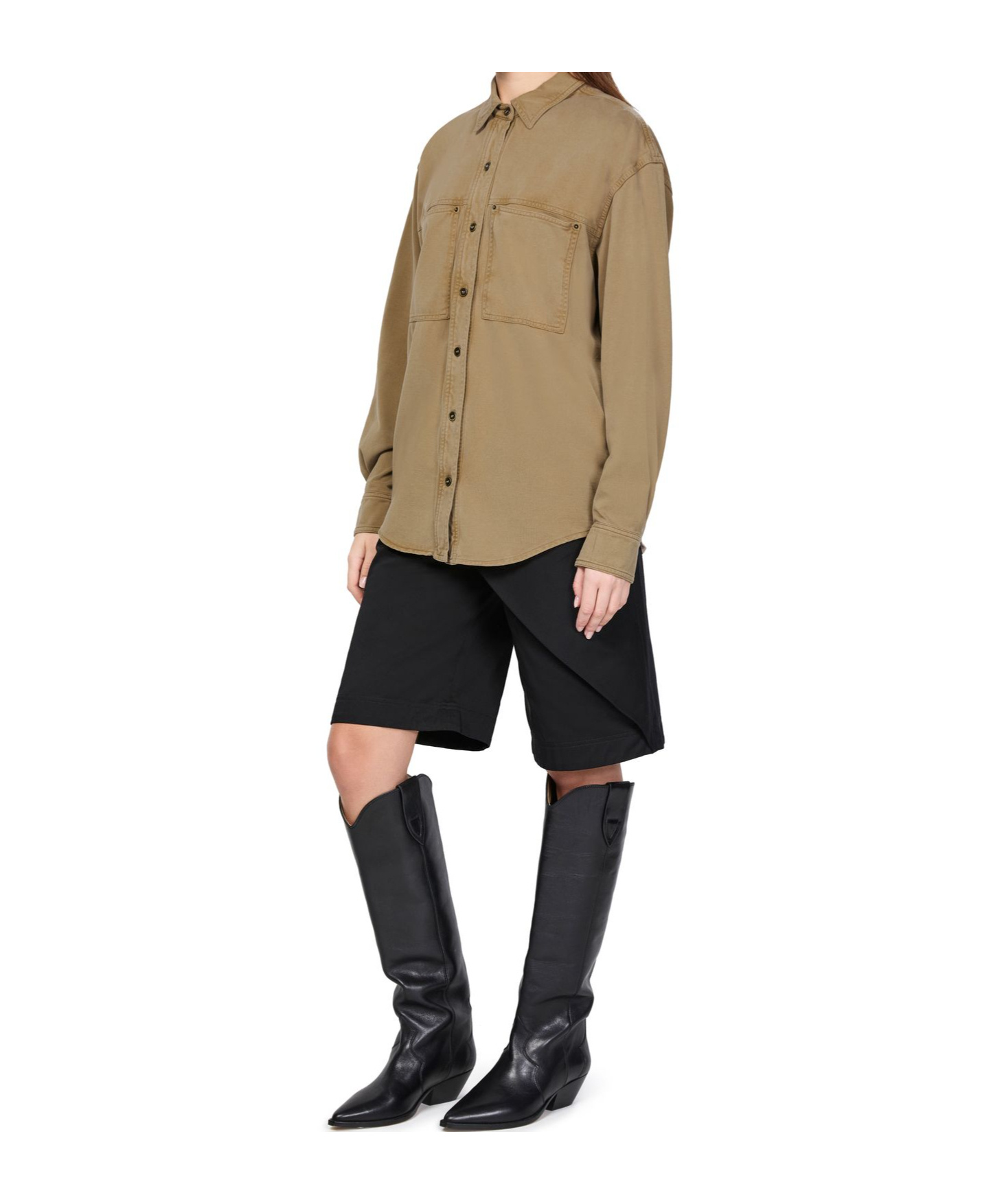 Shop Isabel Marant Étoile Raquel Long-sleeved Shirt In Green
