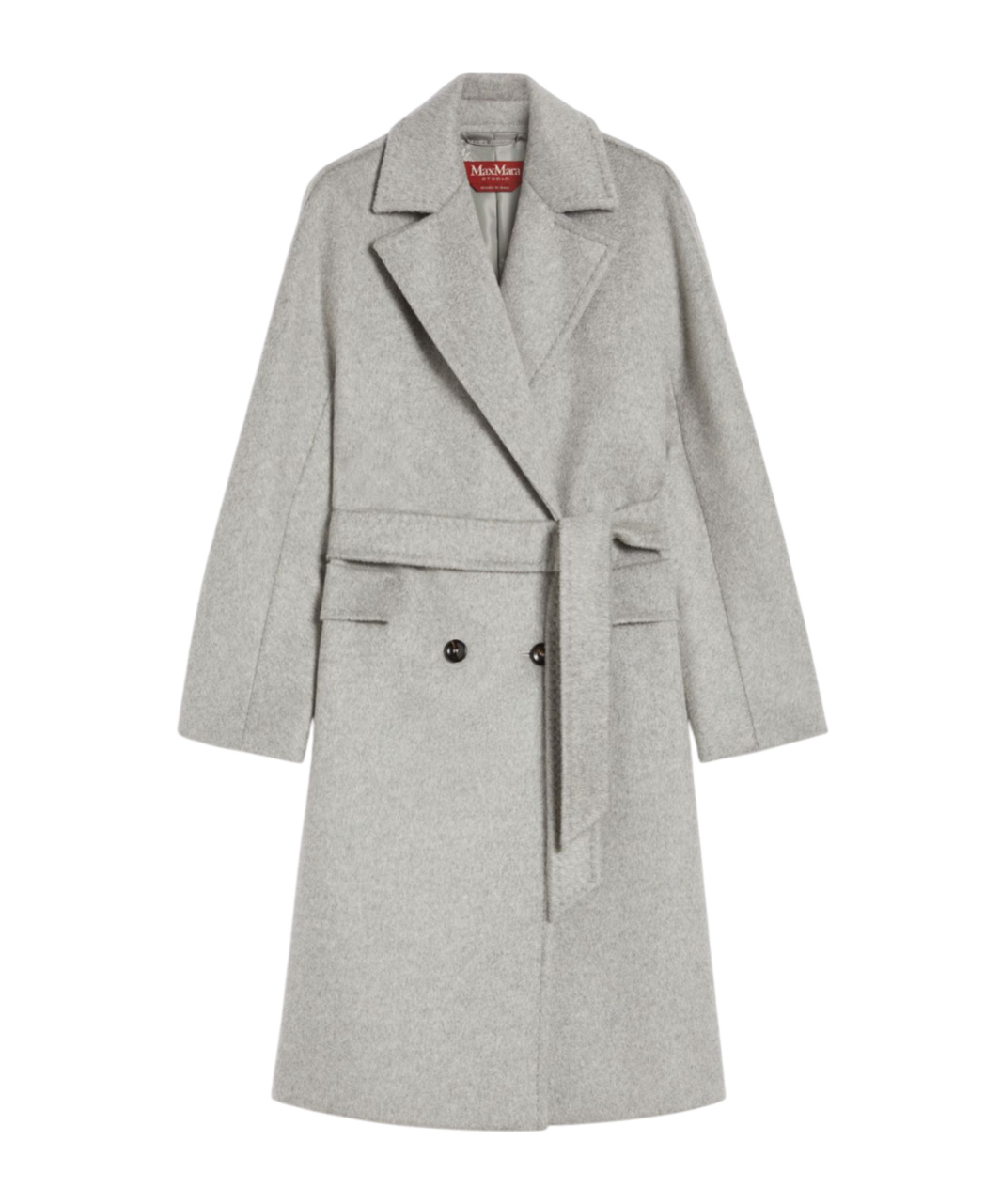 Max Mara Alpaca And Wool Double-breasted Coat In Gray