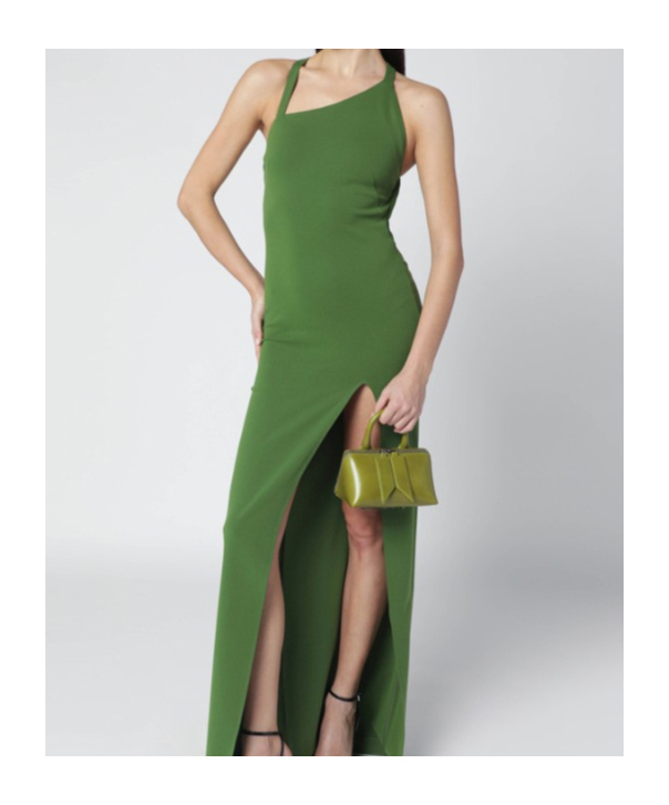 Attico Mini Friday Leather Top Handle Bag In Green