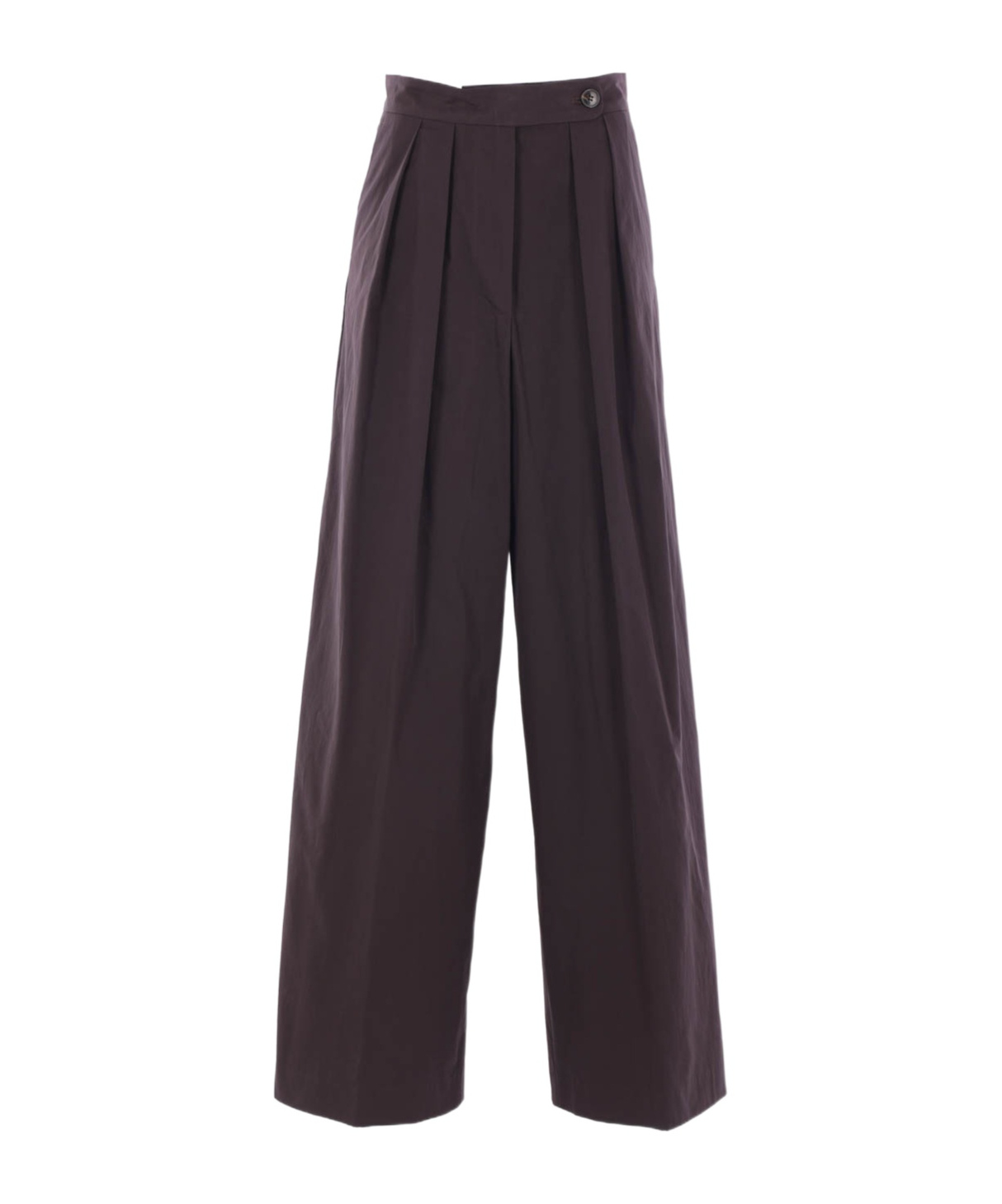 Dries Van Noten Wide Leg Trousers Pleated Design Button Detail In Neutral