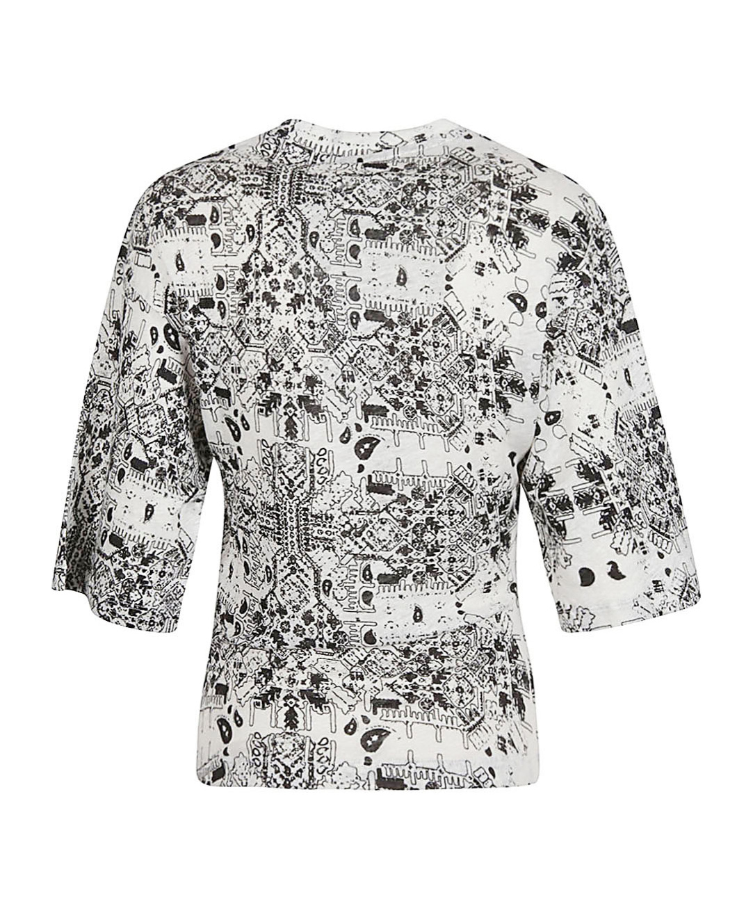 Iro Linen Geometric Pattern T-shirt In White