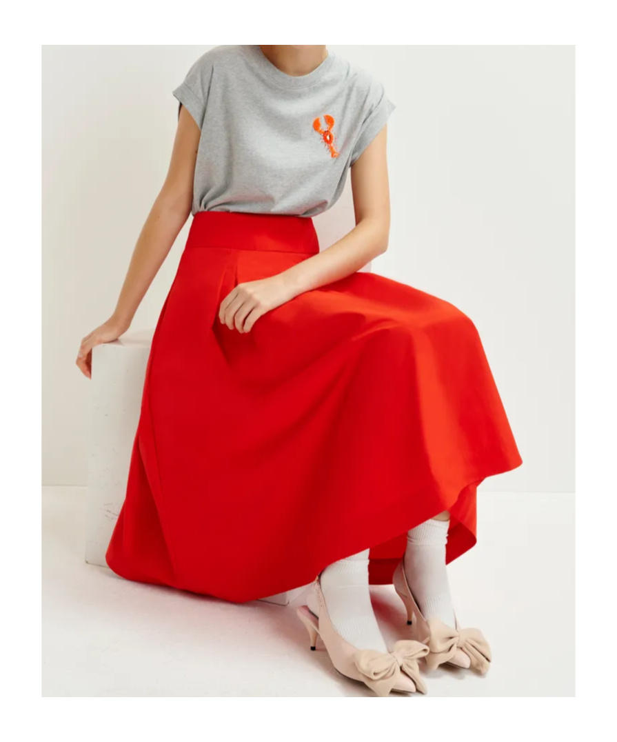 Essentiel Antwerp Cotton T-shirt With Embroidery In Gray
