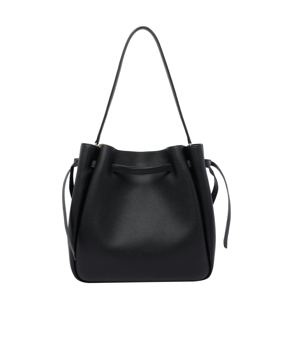 Tory Burch Large Romy Pebble Leather Bucket Bag In Black