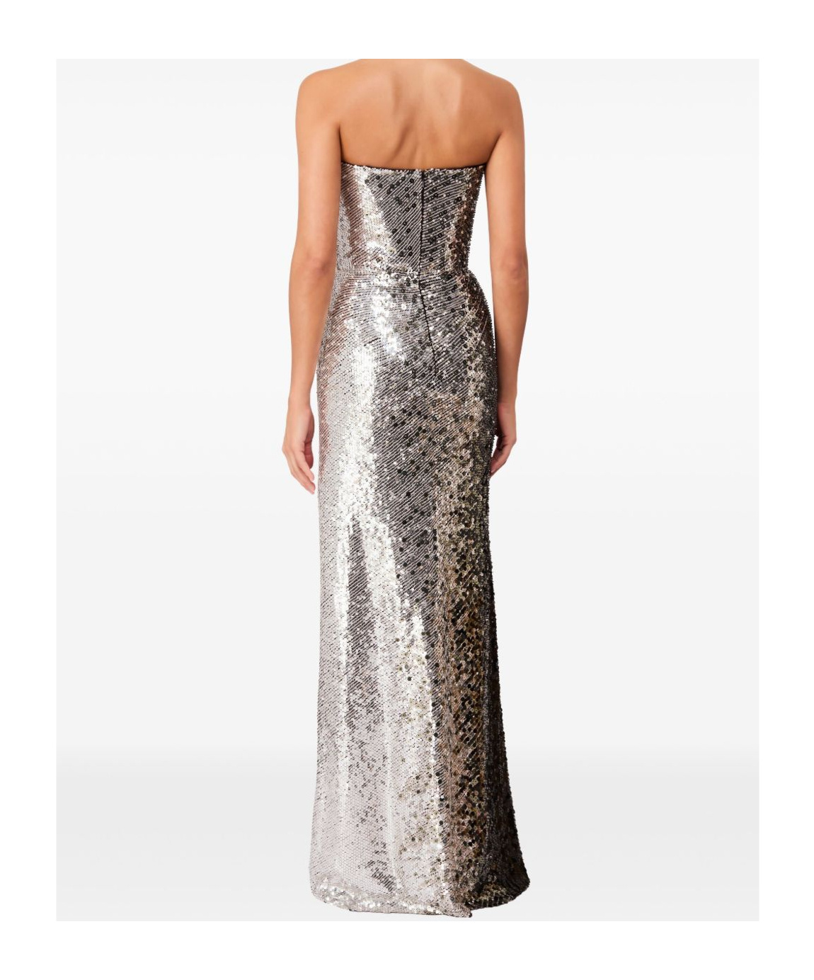 Jenny Packham Caron Sequin-embellished Strapless Maxi Dress In Silver