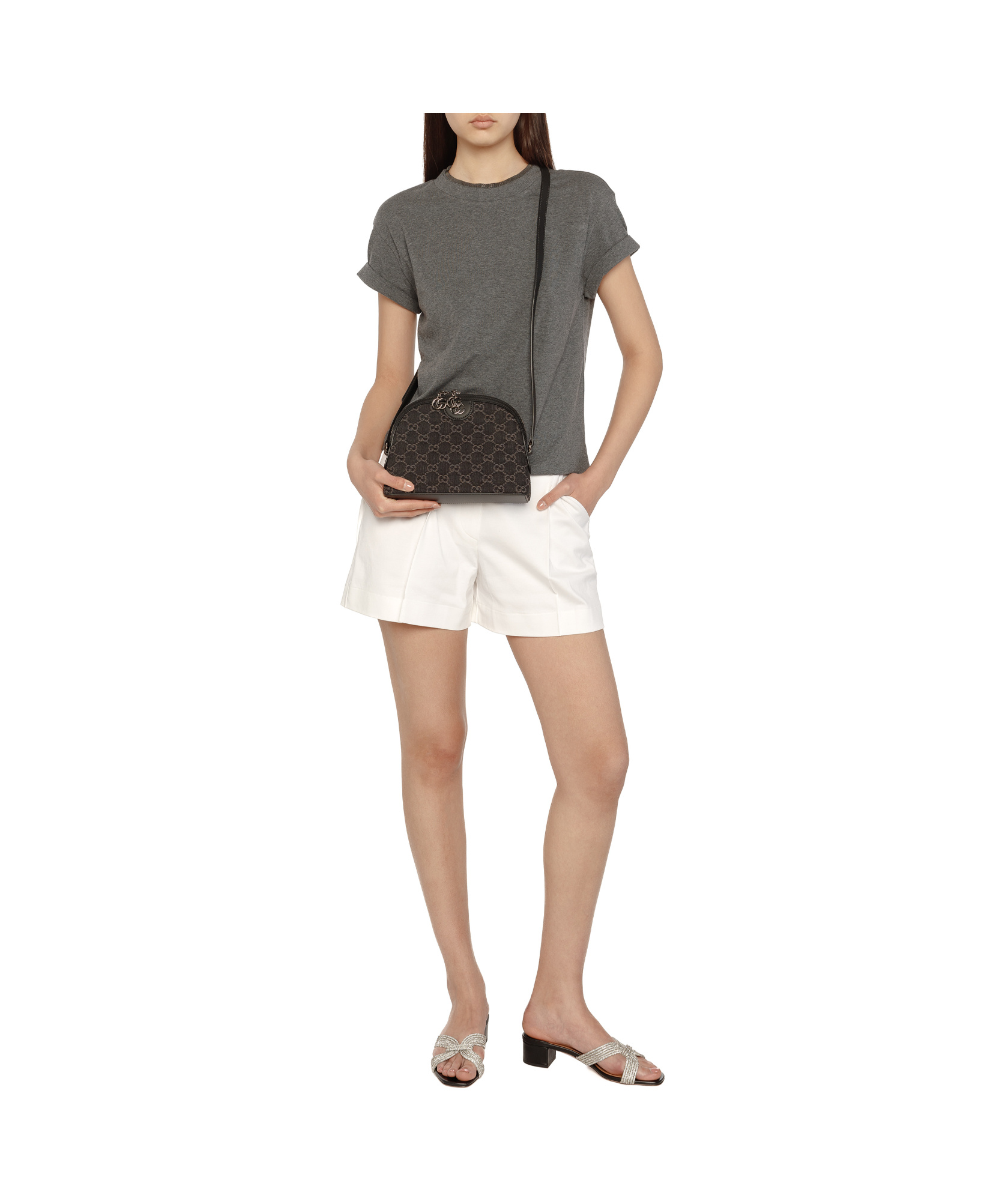 Brunello Cucinelli Monili-embellished Cotton Shorts In White