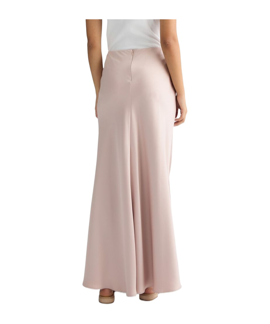 Liu •jo Liu Jo Zipped Satin Maxi Skirt In Nude