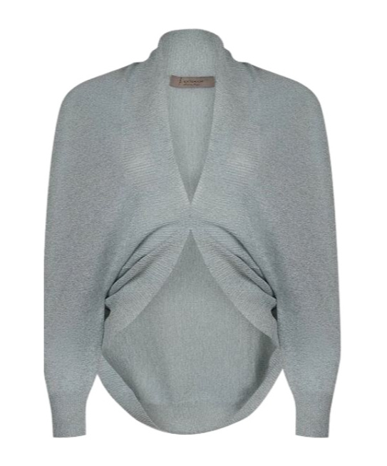D Exterior Ruffle Detail Sweater In Green