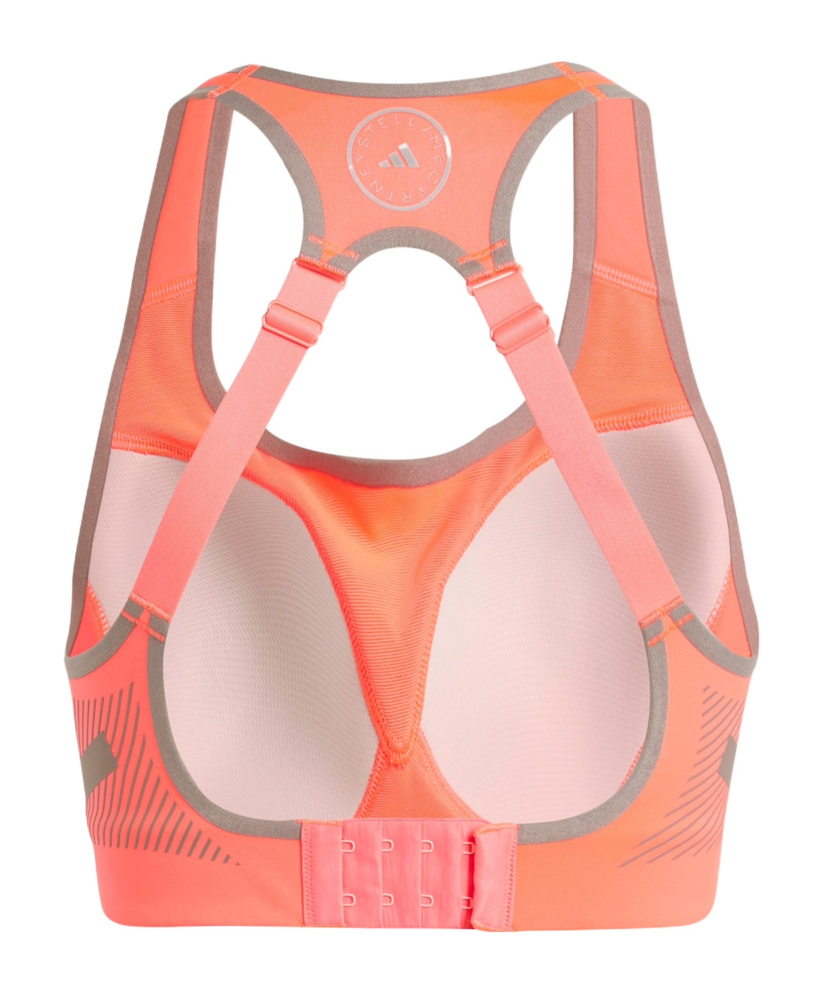 Shop Adidas By Stella Mccartney Logo-print Padded Sports Bra In Pink