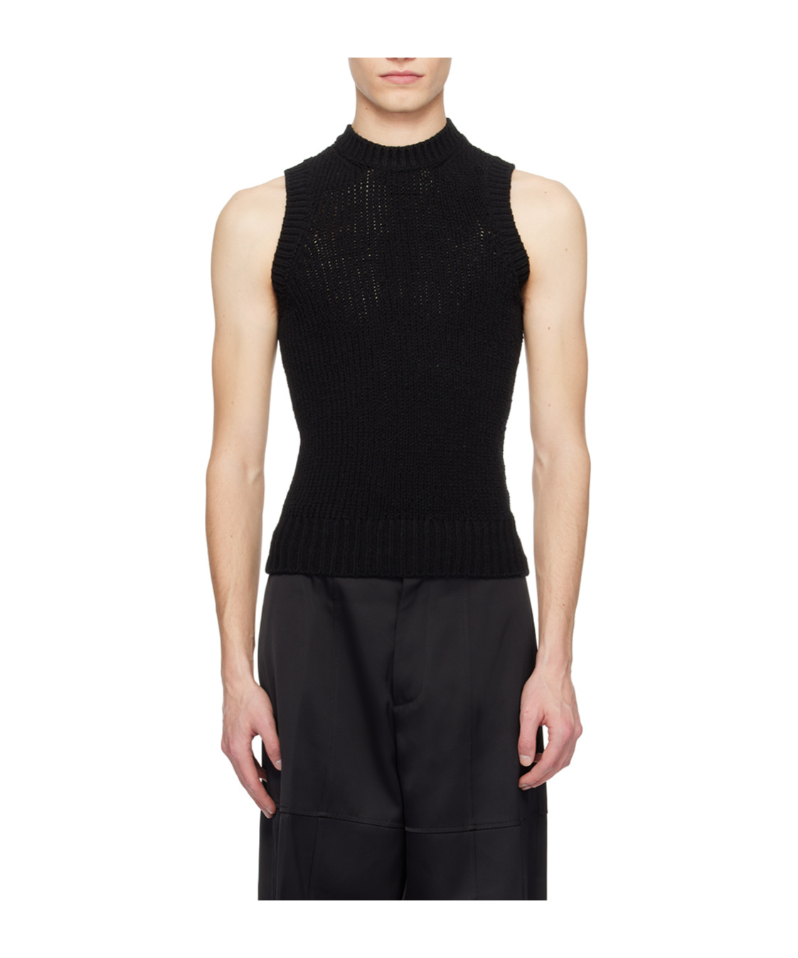 Jil Sander Black Crewneck Tank Top In Black