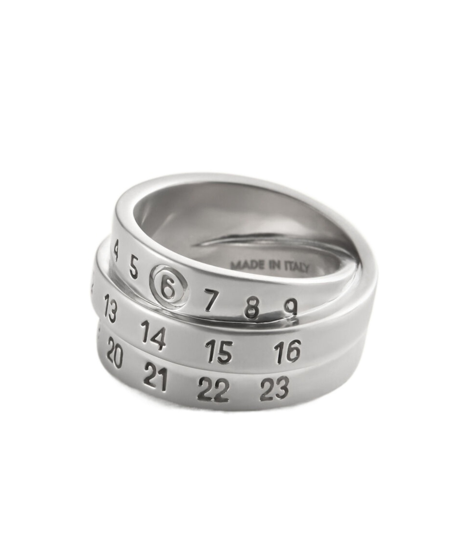 Mm6 Maison Margiela Numbers-motif Ring In Gray