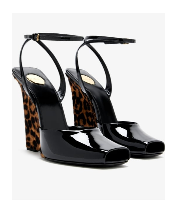 Shop Saint Laurent 110mm La Scandale Sandals In Black
