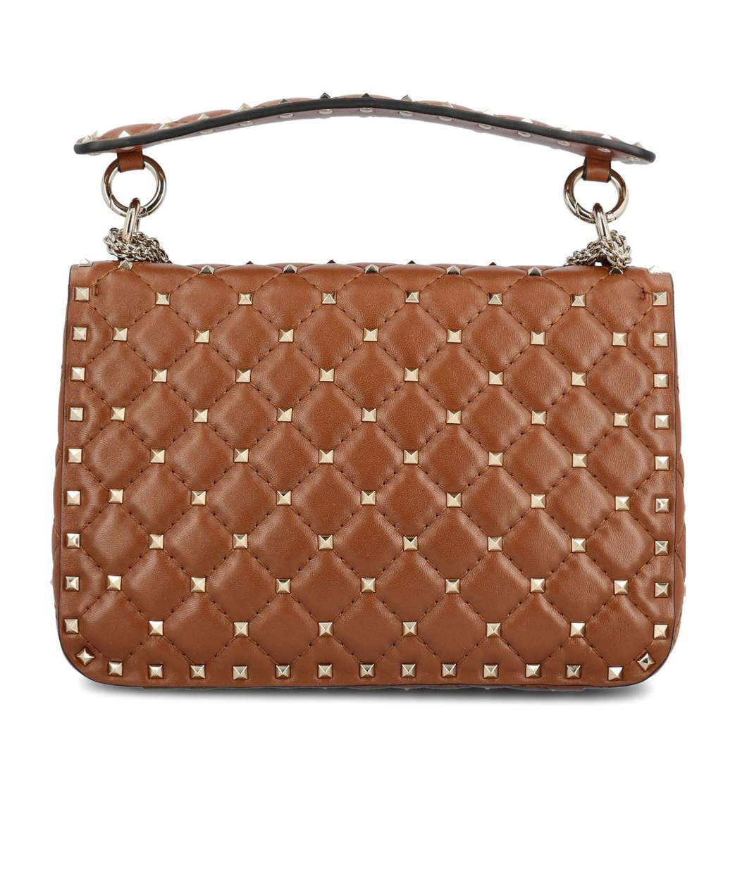 Valentino Medium Shoulder Bag Spike Rockstud In Brown