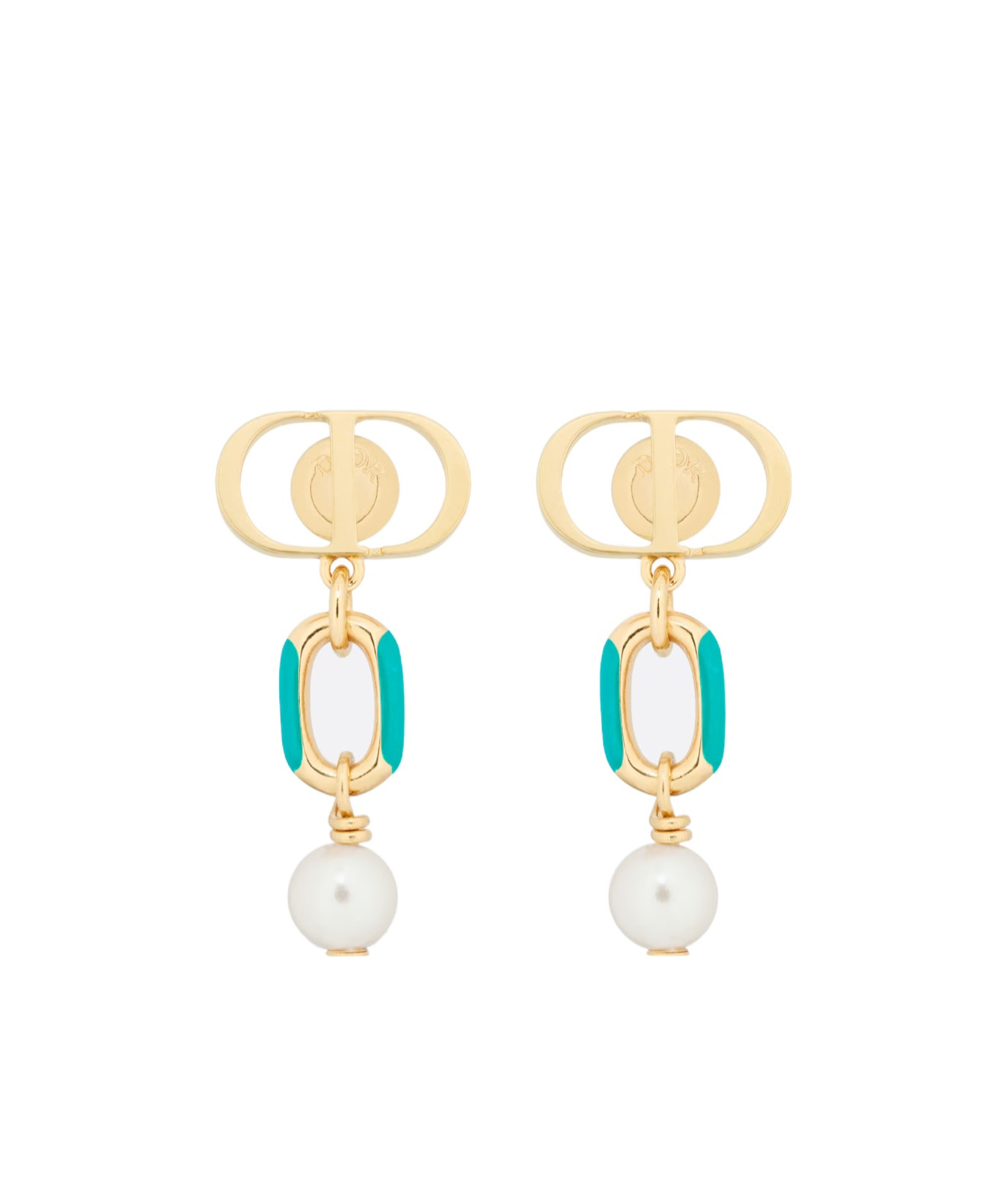 Shop Dior Iviera Petit Cd Earrings In Yellow