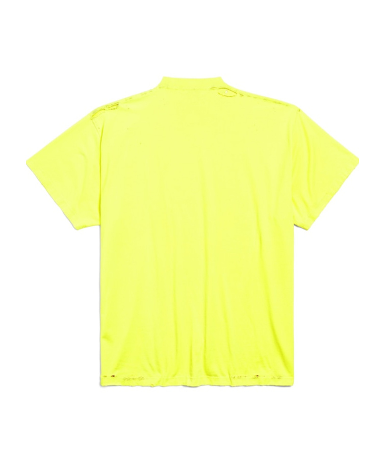Balenciaga Open-necked Black Shirt In Yellow