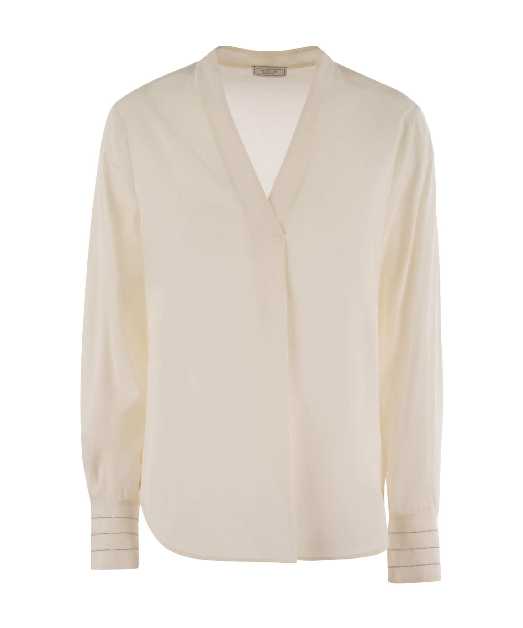 Peserico Silk Crepe Shirt In Nude