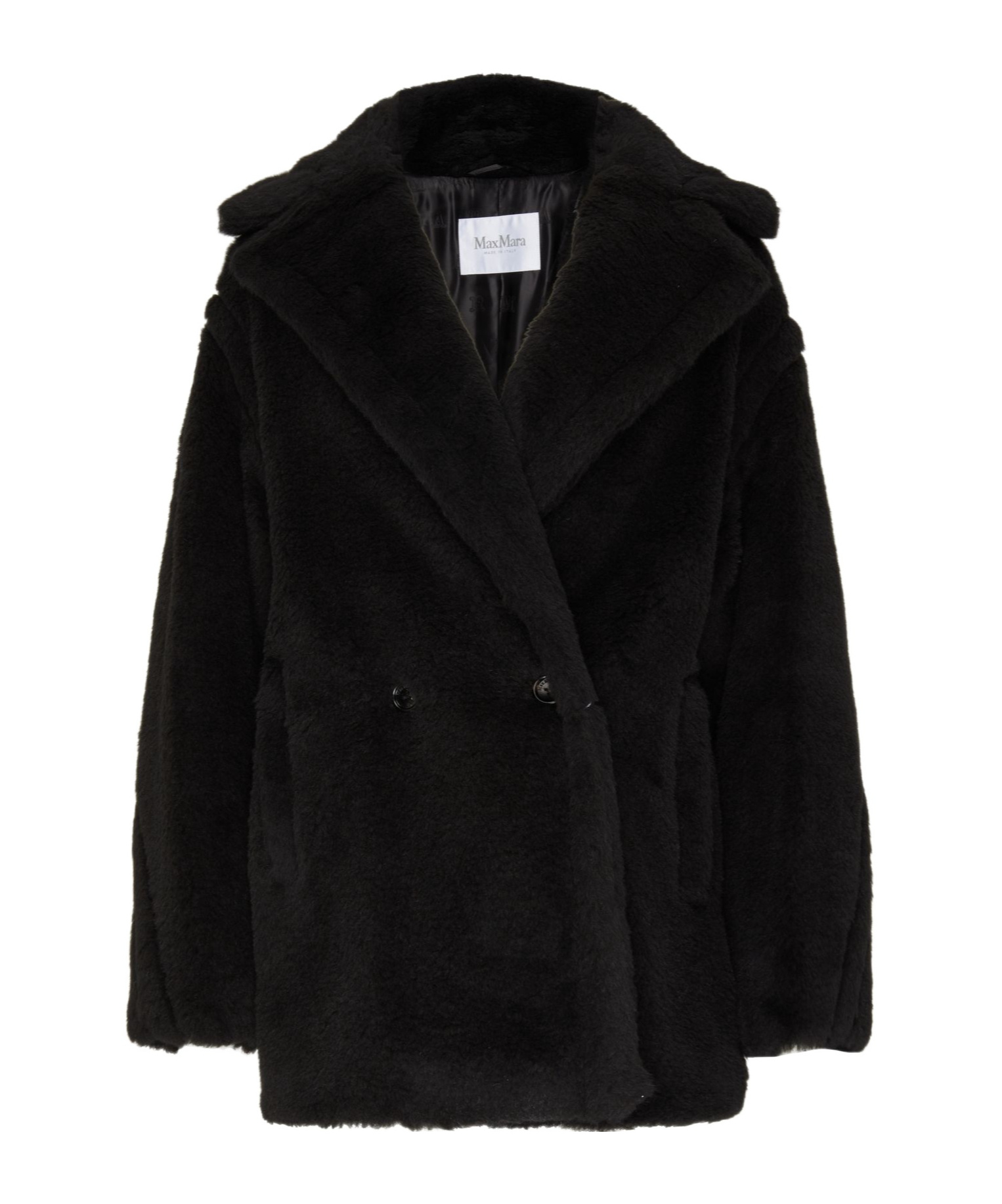 Shop Max Mara Long-sleeved Coat In Black