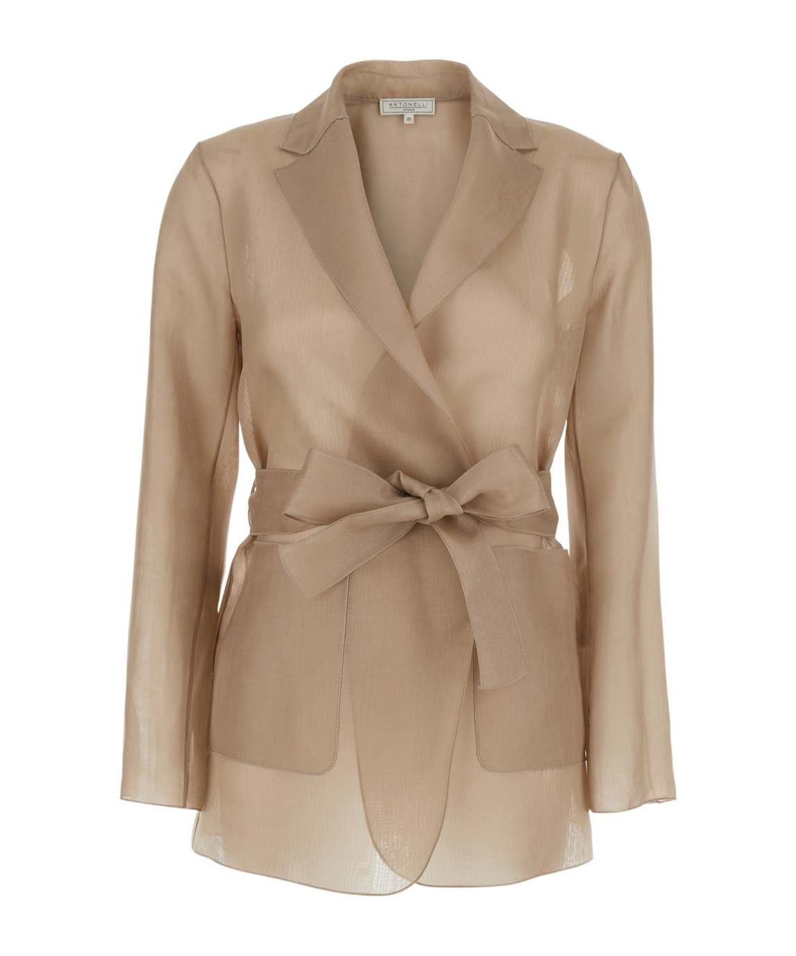 Antonelli 'james' Beige Jacket With Notched Revers And Adjustable Belt Closure