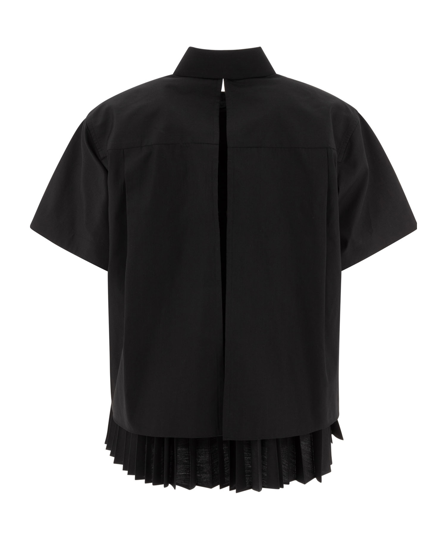 Shop Sacai Pleated Shirt In Black