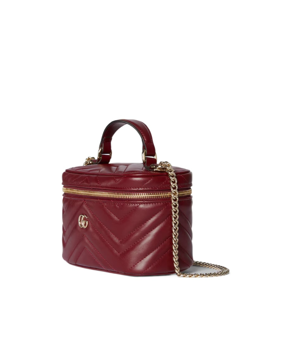 Gucci Gg Marmont Mini Vanity Bag In Burgundy