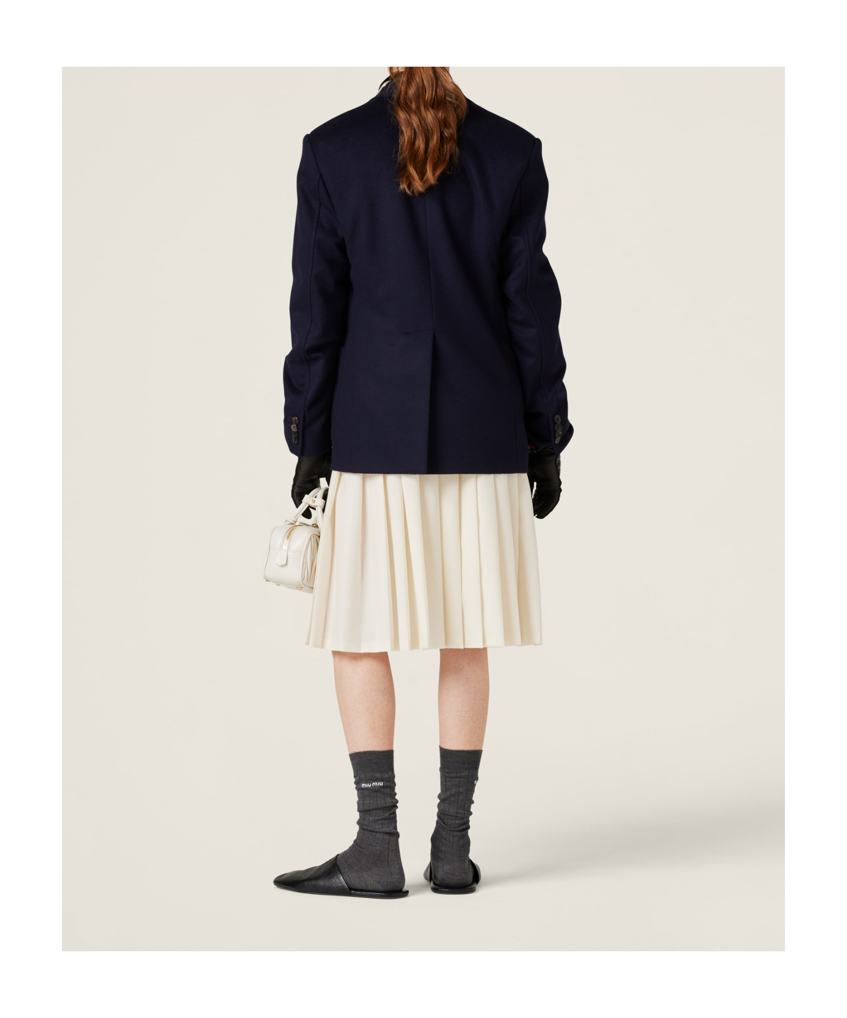 Miu Miu Long-sleeved Suit Coat In Black
