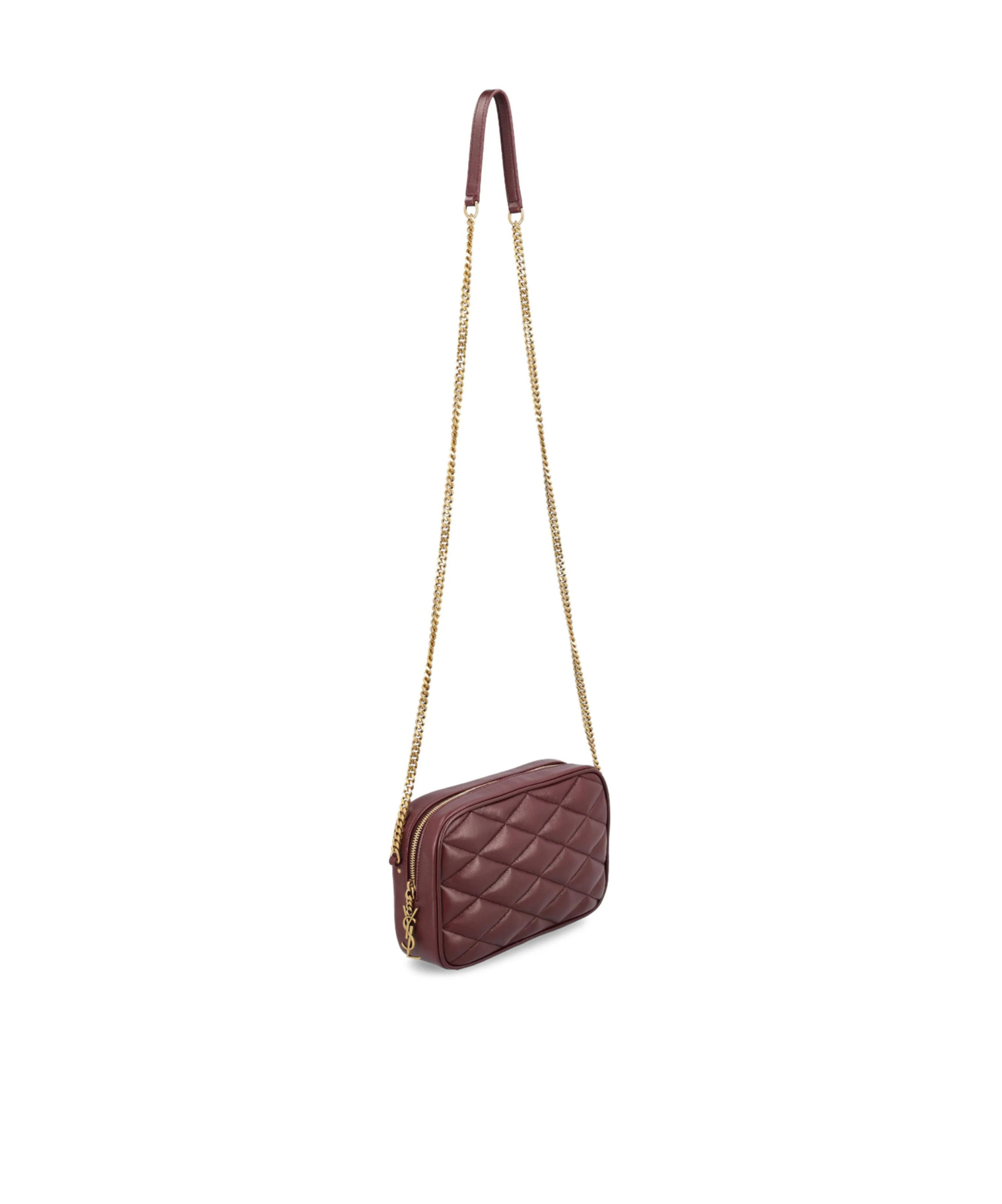 Saint Laurent Zipper Shoulder Bag In Red