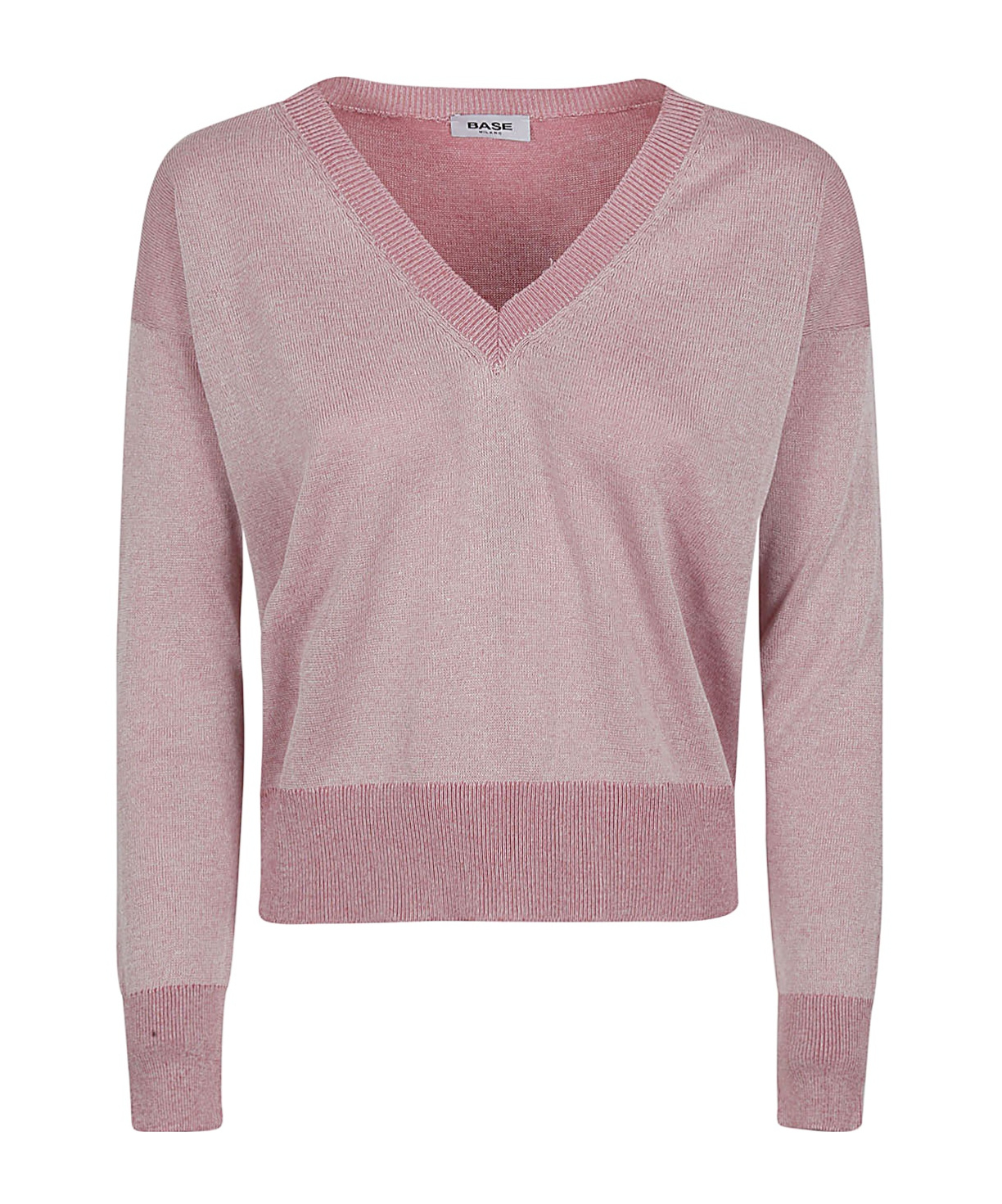 Shop Baserange V-neck Long-sleeved Sweater In Nude