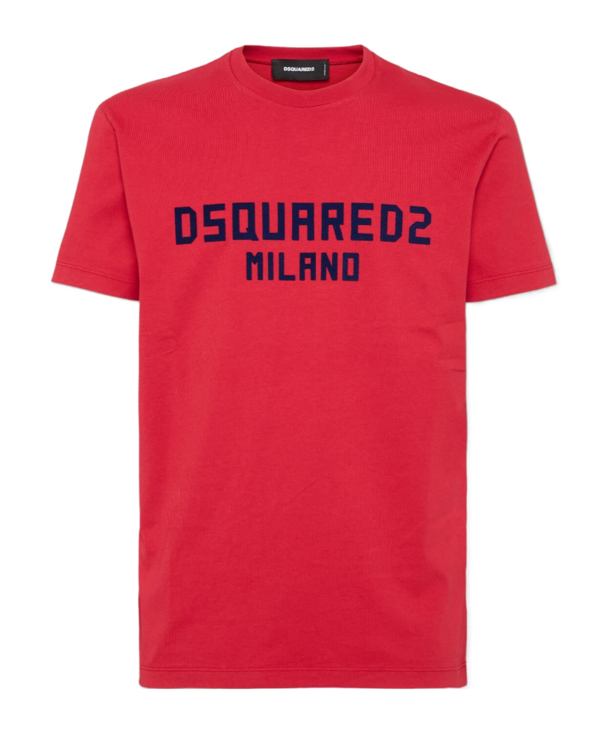 Dsquared2 Red Crewneck T-shirt With Logo Lettering On The Front