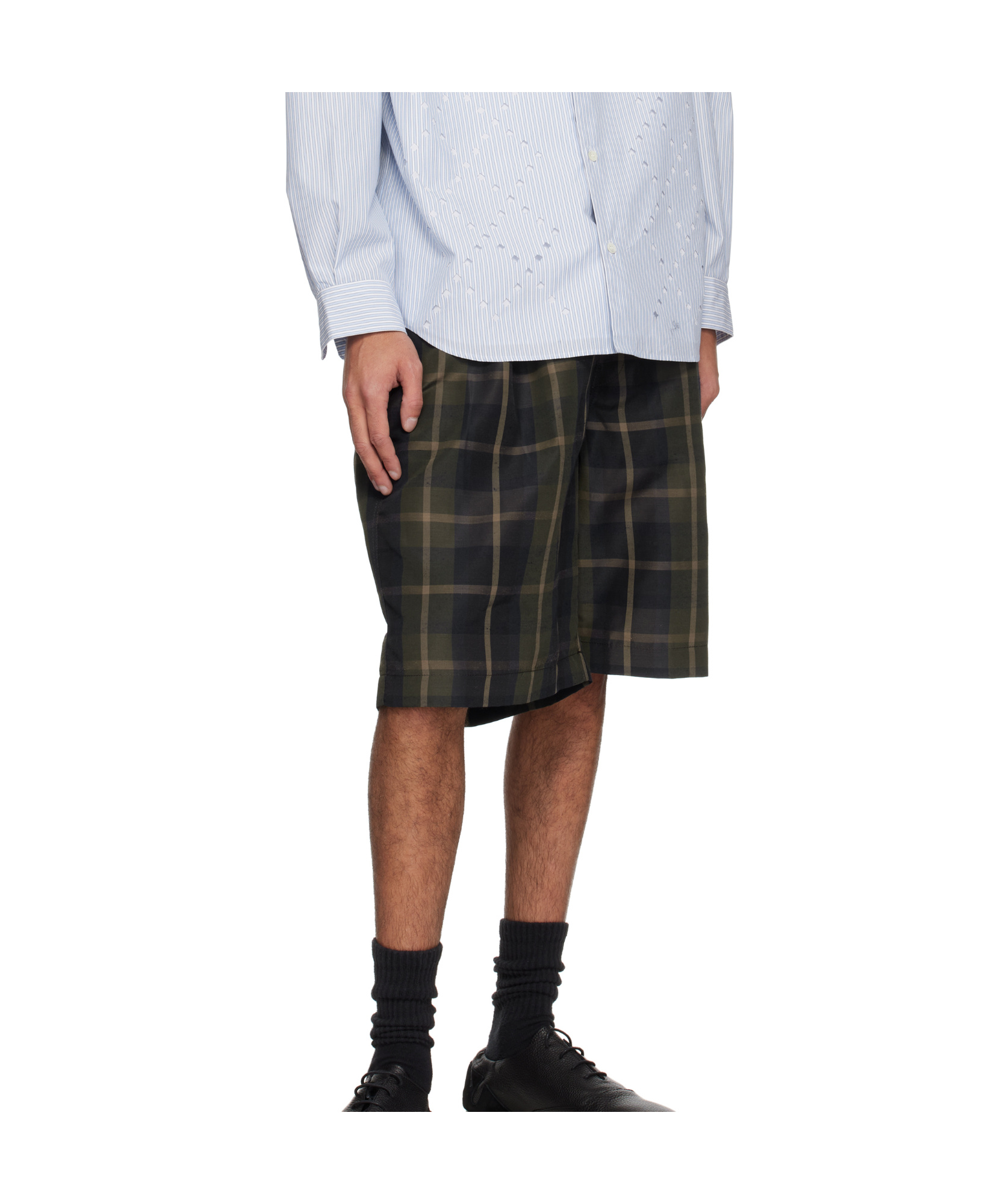 Comme Des Garçons Linen Shorts In Black