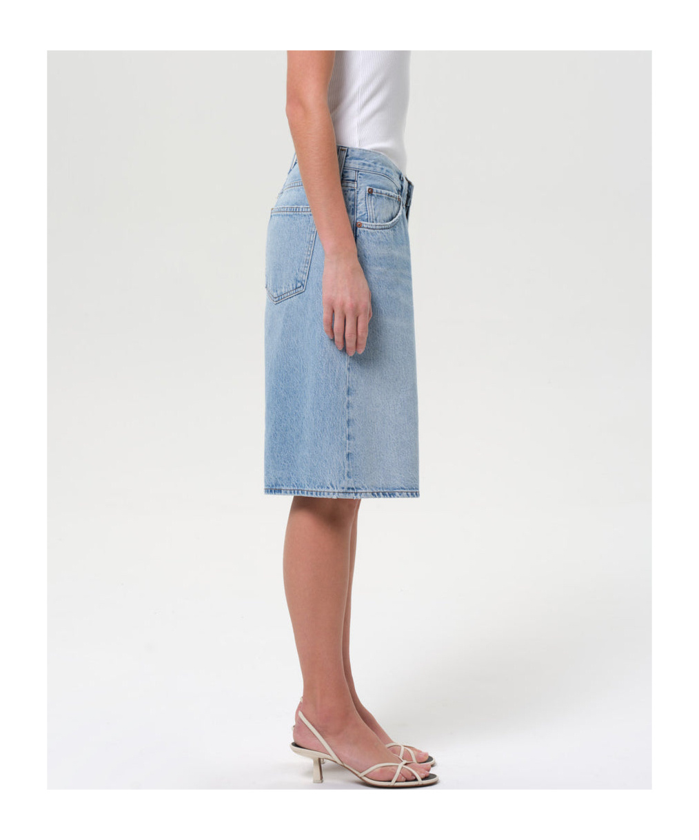 Agolde Light Blue Baggy V-short Bermuda Shorts