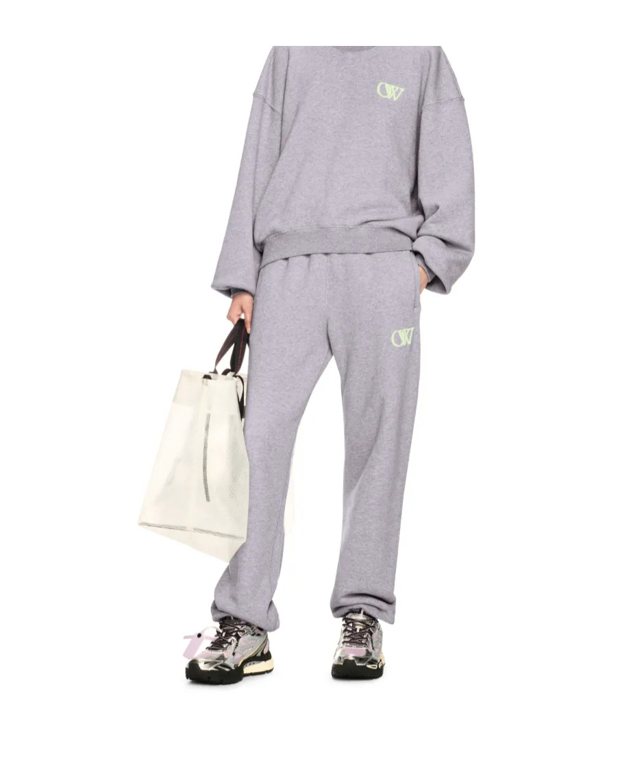 Off-white Logo-embroidered Track Trousers In Gray