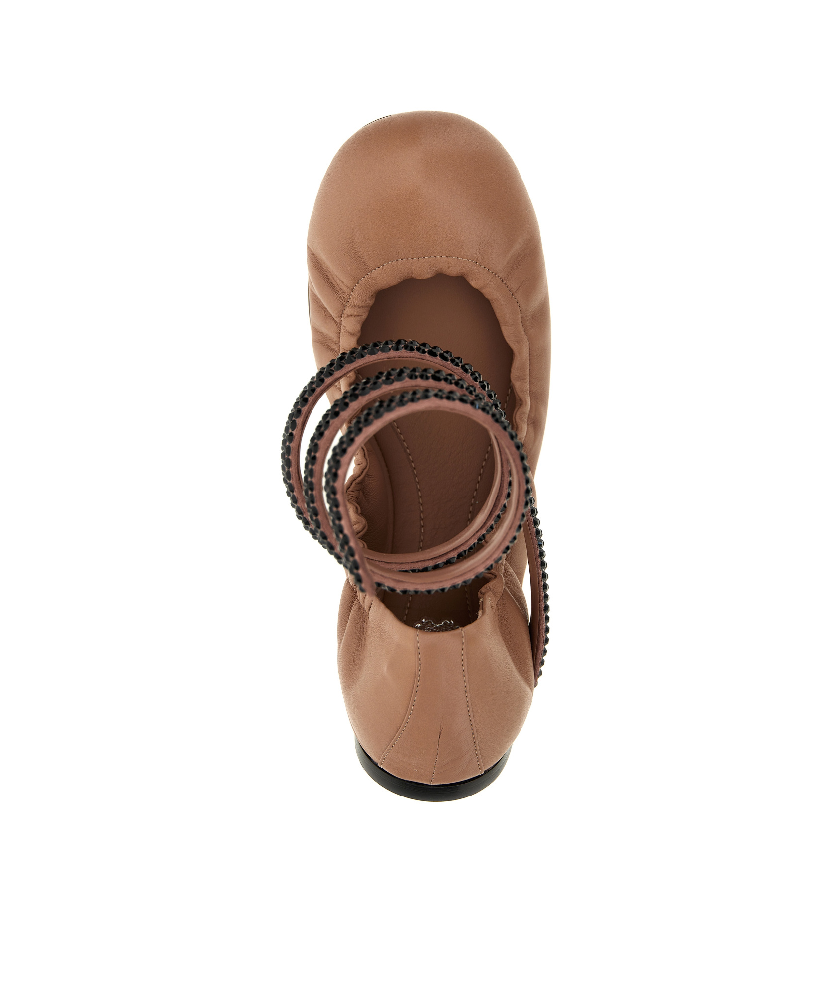 RENÉ CAOVILLA CLEO LEATHER BALLERINA SHOES 