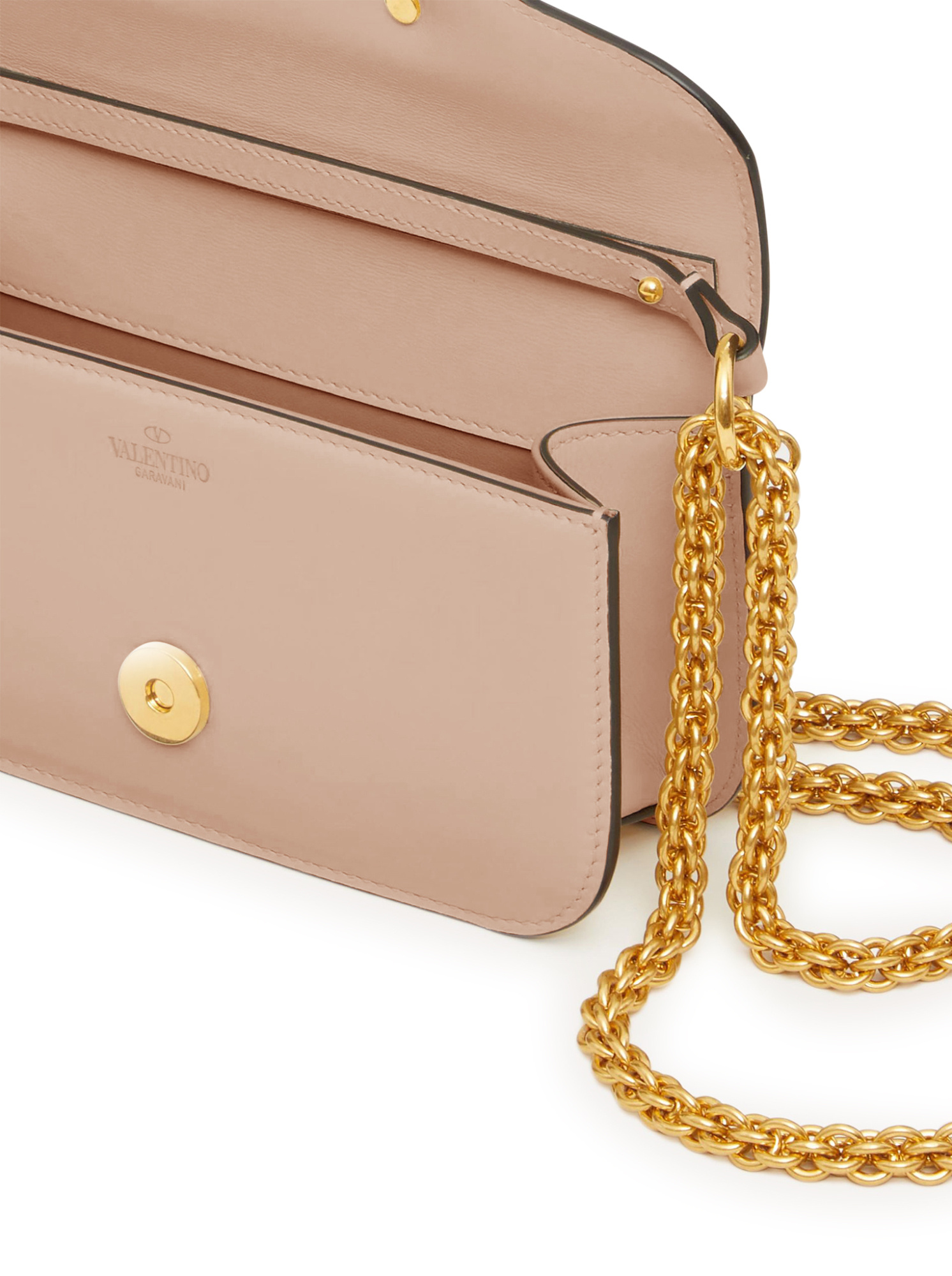 Valentino Small Flip Shoulder Bag In Nude